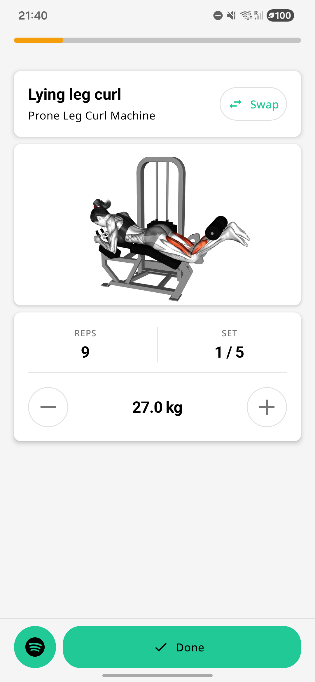 Workout screenshot
